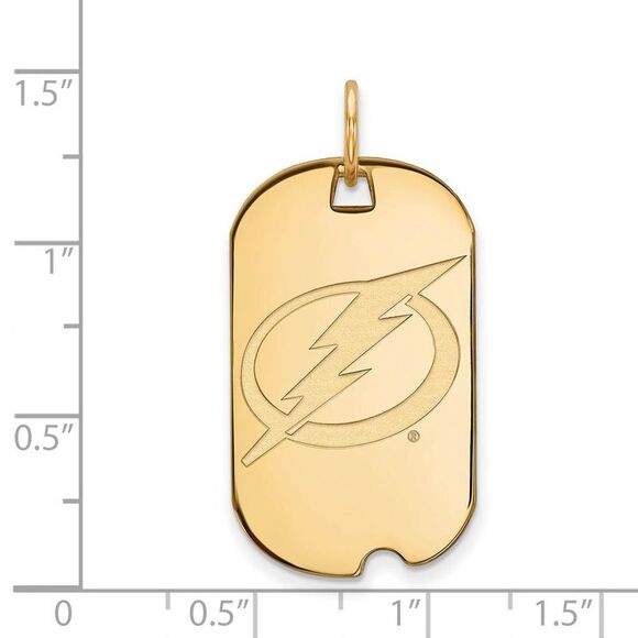14k Yellow Gold NHL Tampa Bay Lightning Dog Tag Pendant